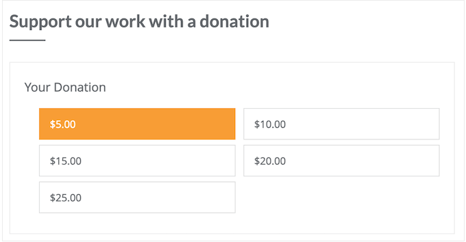 Adding suggested donation amounts to your non-profit form