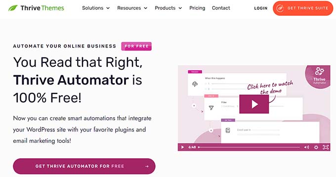 Thrive Automator website