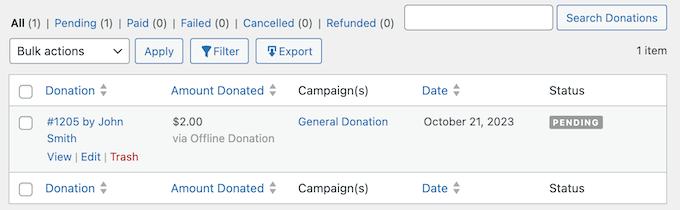 Tracking charity donations in your WordPress website