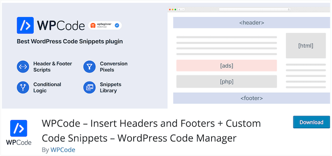 The free WPCode WordPress code snippets plugin