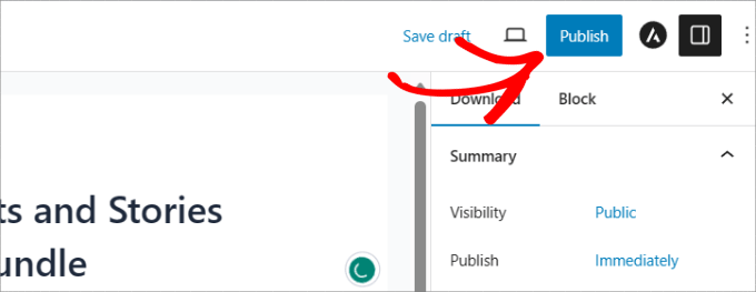 Publish button Publish button