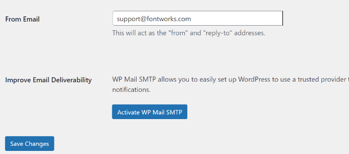 Activate WP Mail smtp