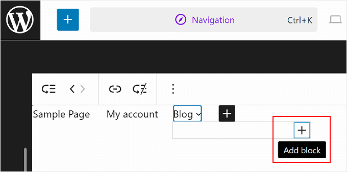 Adding a page link block as a submenu in the WordPress Full Site Editor