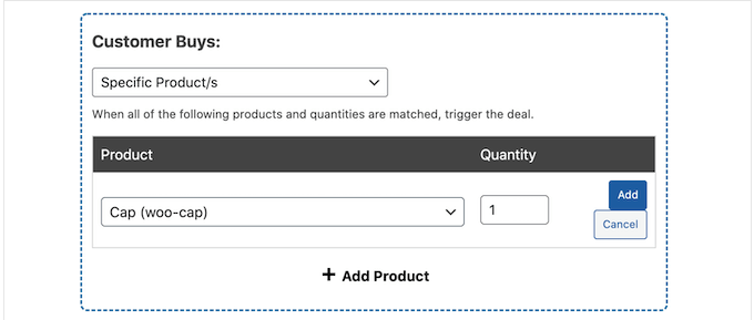An example of a BOGO deal, created using Advanced Coupons