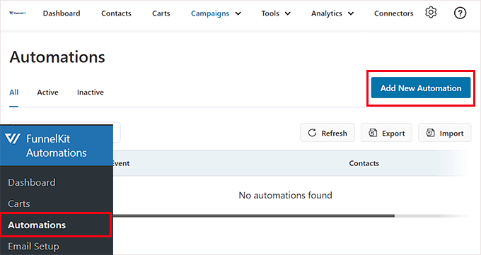 Click Add New Automation button