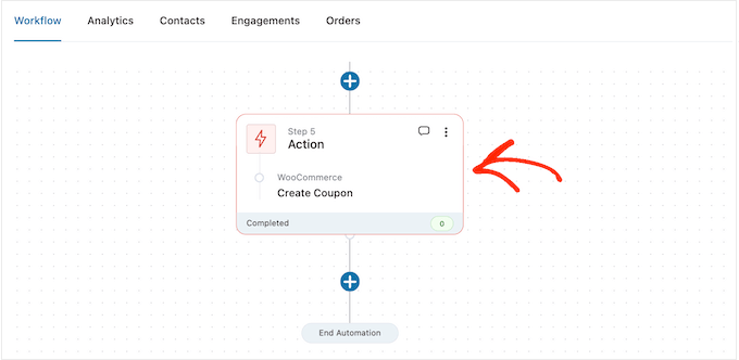 Configuring an action in an automated workflow