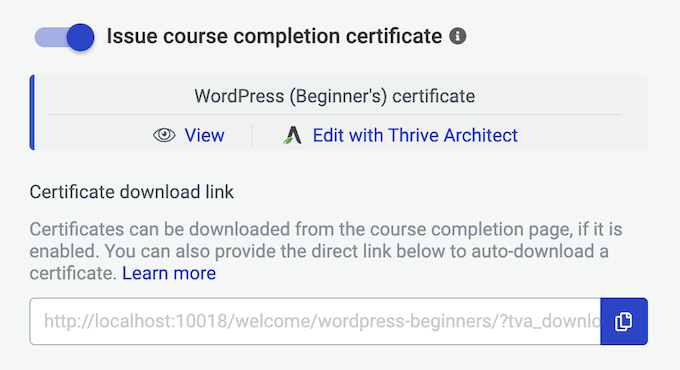 Creating a course completed certificate for your WordPress website