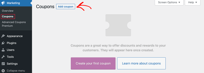 Creating a new coupon code for your online store