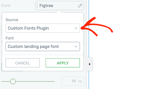 Selecting custom fonts in the WordPress dashboard
