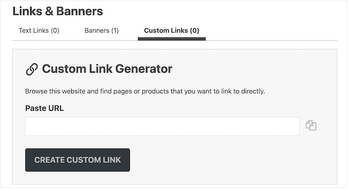 Automatically generate a referral link in the affiliate dashboard 