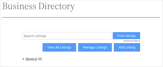 An example of a directory, created using the Business Directory Plugin