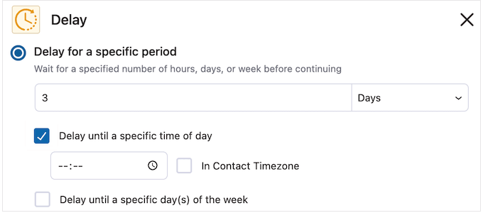 Adding a delay to an automated workflow