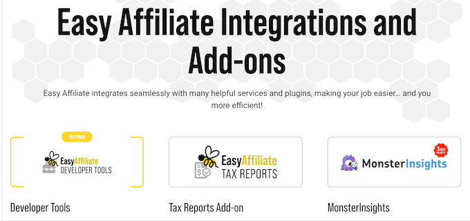 The Easy Affiliate integrations 
