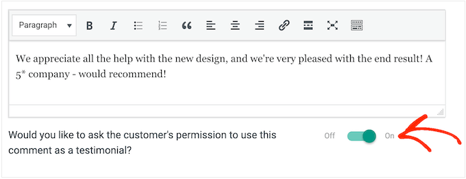 How to request a commenter's permission to publish their testimonial 