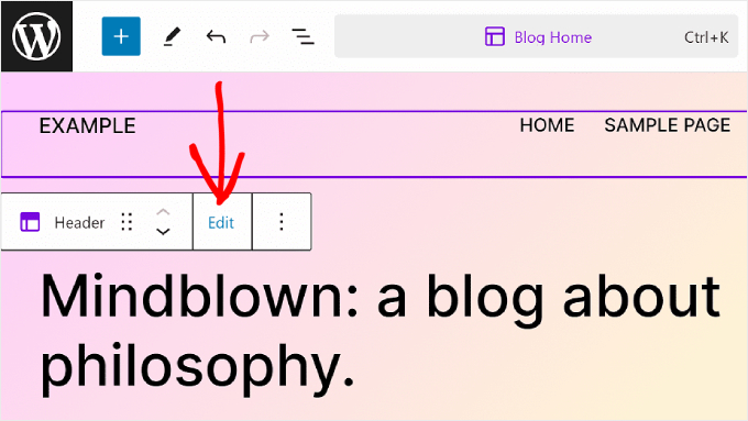 Clicking Edit on a pattern or template part when editing a post or page using the block editor