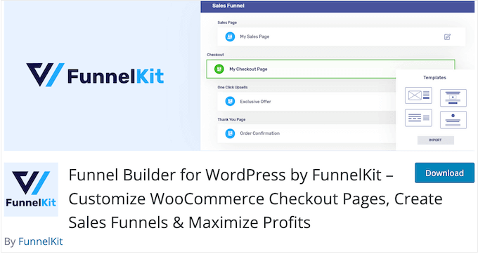 The free FunnelKit plugin for WordPress blogs and websites