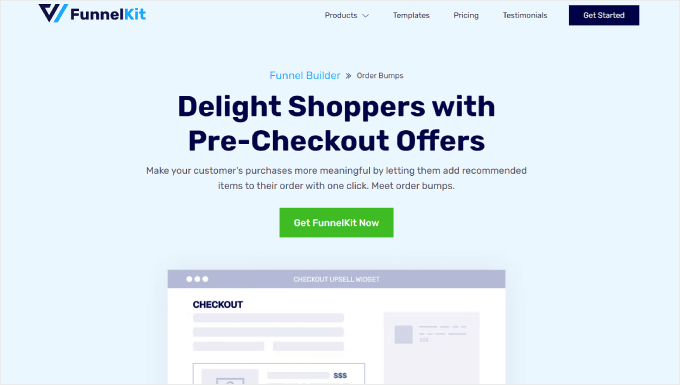 FunnelKit Order Bump landing page