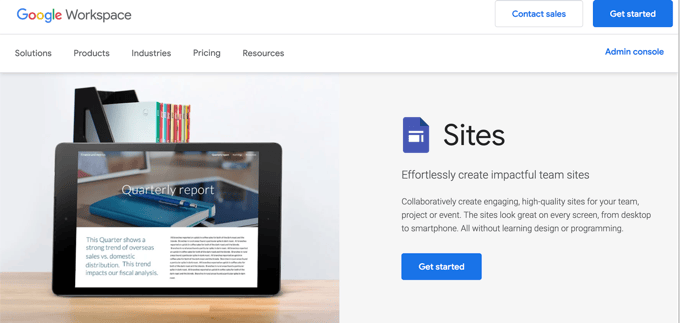 Google Sites Getting Started Page