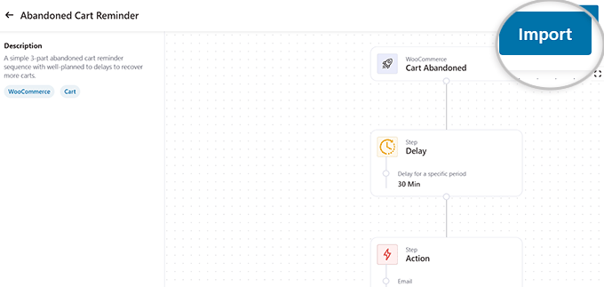 Import abandoned cart workflow template