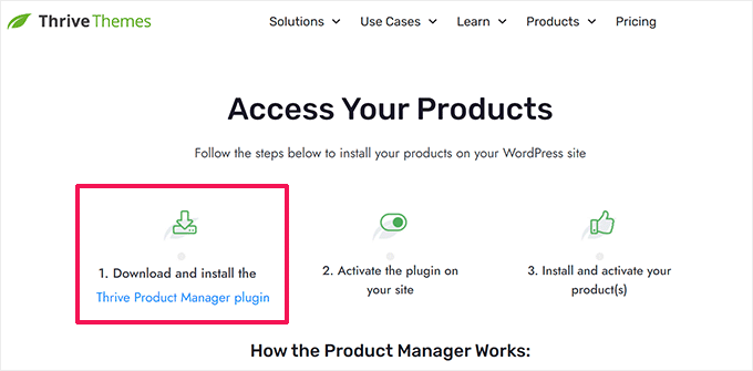 Download and install Thrive Product Manager