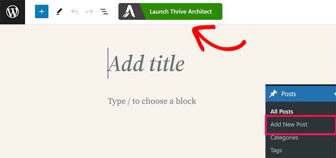Launch Thrive Architect
