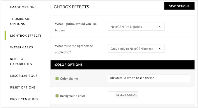 Choosing lightbox styles for an image or photo gallery