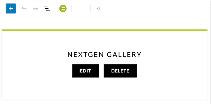 The built-in NextGEN Gallery block