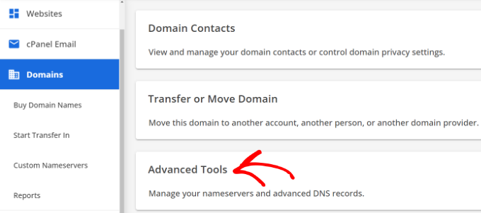 Open advanced DNS settings