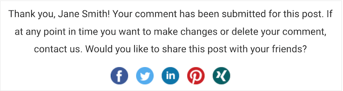 Showing a post-comment popup or action to the people who visit your website