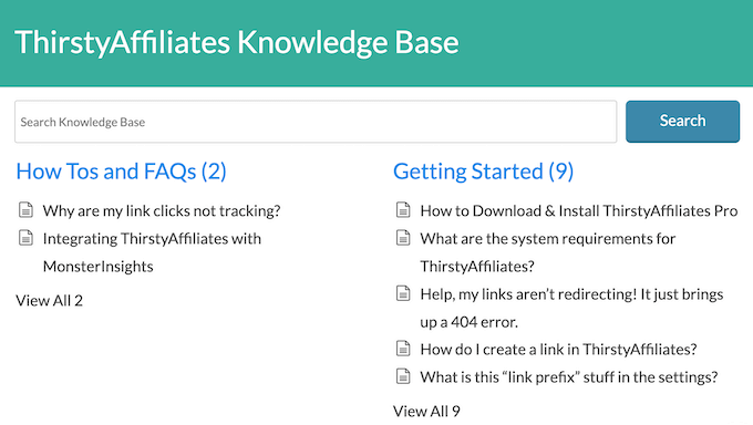 The ThirstyAffiliates knowledge base