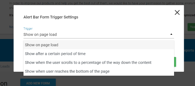 Setting triggers for your Thrive Leads opt-ins and popups