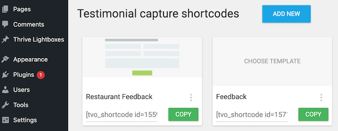 Adding testimonial submission forms to your site using a shortcode