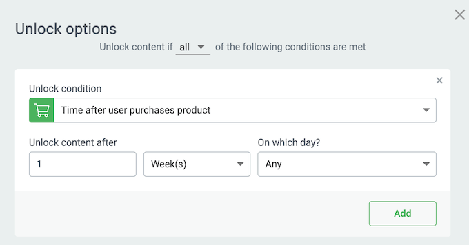 Unlocking e-learning content based on a schedule 