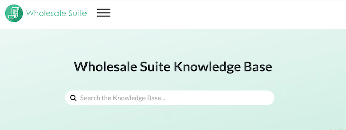 The Wholesale Suite knowledge base