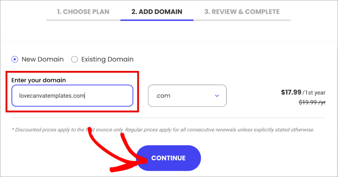 add domain name