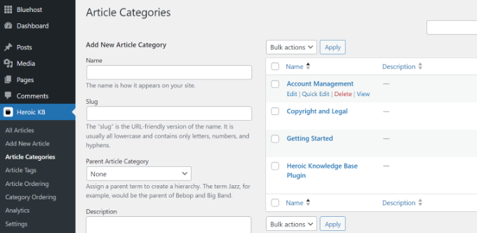 Add new article categories