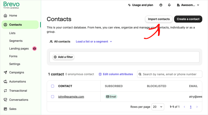Adding contacts to your email marketing lists