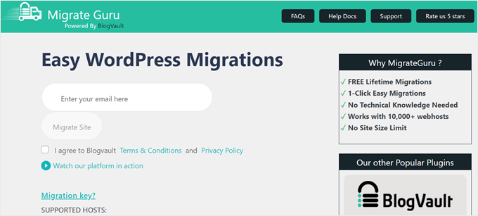 BlogVault's Migrate Guru plugin