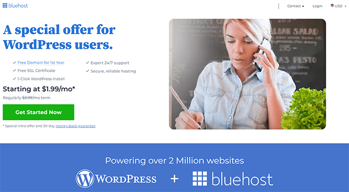 Bluehost website