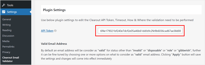 Pasting the Clearout API in WordPress
