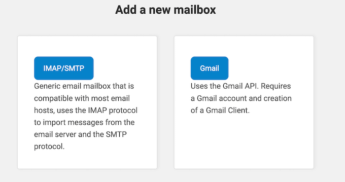 Creating a new inbox on your WordPress blog or website