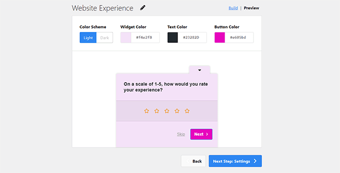 Customize the user experience feedback prompt