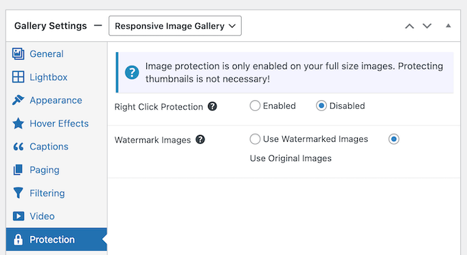 Disabling right-click in your WordPress galleries 