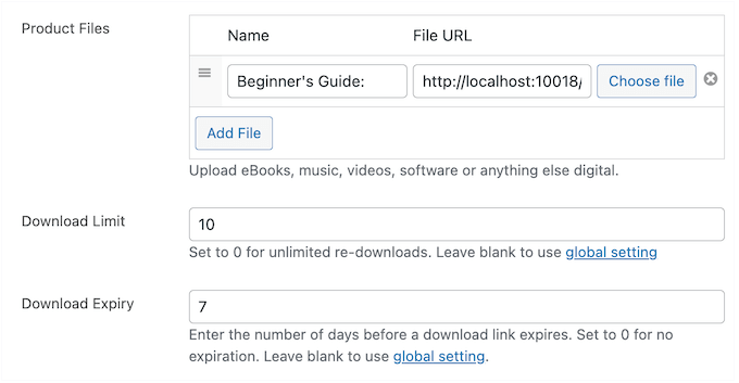 Adding a download limit to your downloadable resources