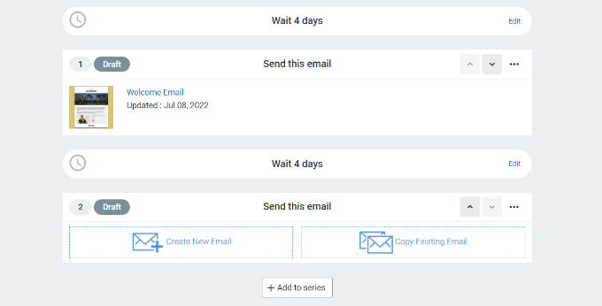 An example of an automated email sequence 