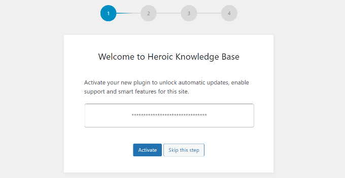 Enter Heroic knowledge base license key