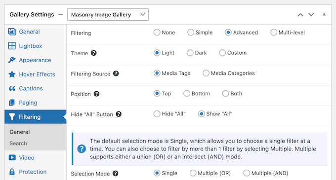 How to enable filtering on your WordPress website