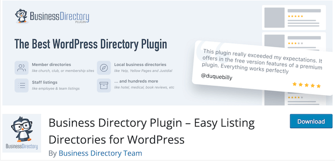 The free Business Directory Plugin for WordPress