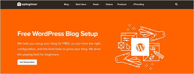 WPBeginner's Free WordPress Blog Setup service