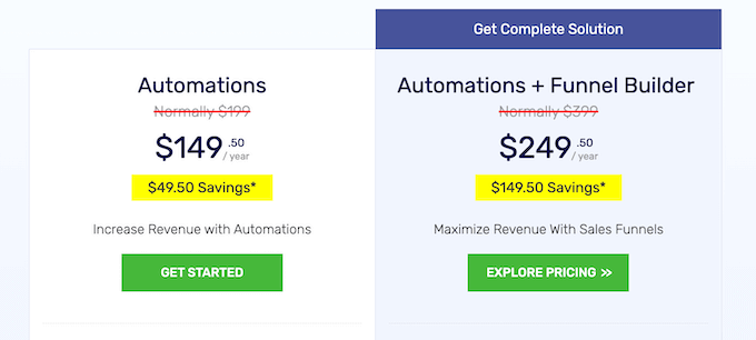 The FunnelKit Automations pricing plans